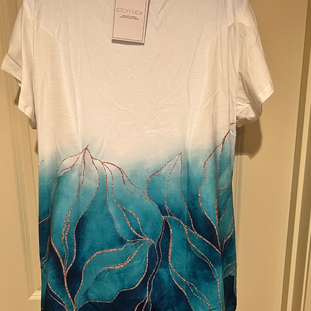 ETCCY NEW Short Sleeve Pullover V-Neck size XL - Picture 7 of 11